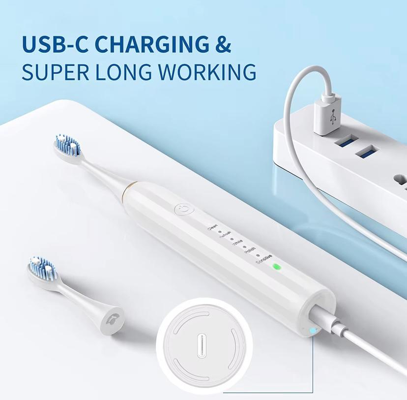 🦷 Brosse à Dents Électrique Sonique – Nettoyage Pro, à Domicile